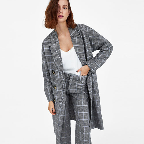 2018 Hot Cashmere Plaid Tweed Miniskirt Suit
