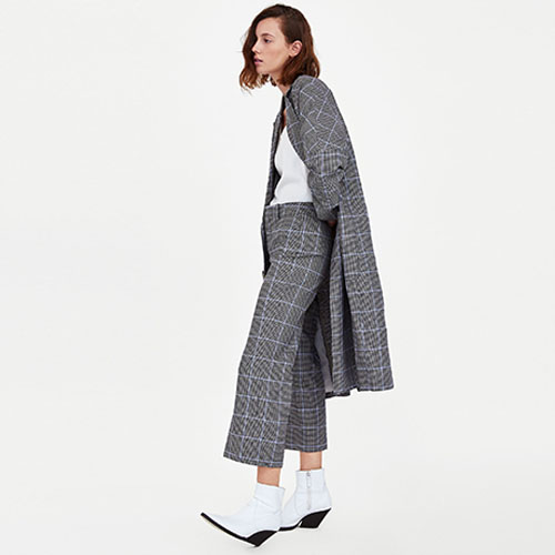 2018 Hot Cashmere Plaid Tweed Miniskirt Suit